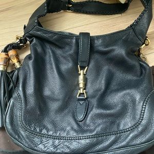 Gorgeous Gucci quality leather purse, Jacky style with bamboo tassels